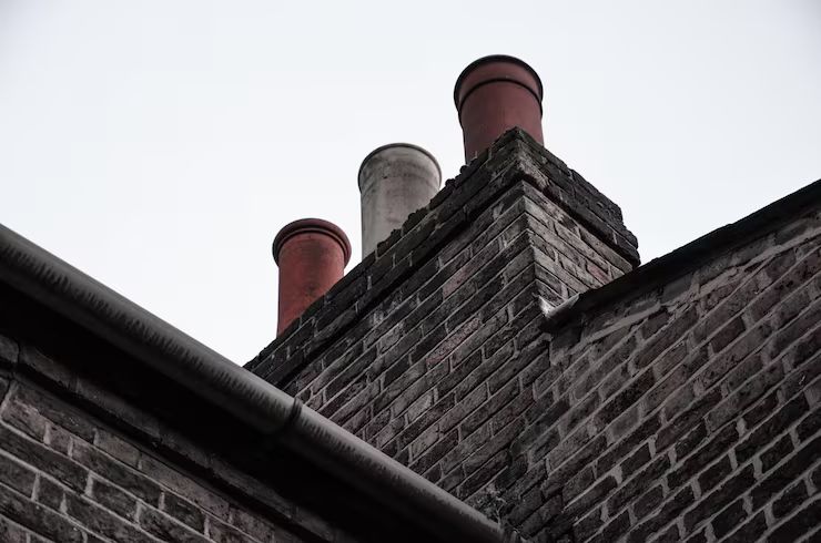 Aged chimney stack awaiting a new crown